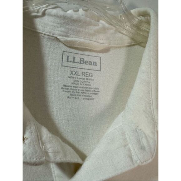 L.L. Bean men’s one pocket collared white short sleeve polo size XXL   #37-0949 - Picture 2 of 3